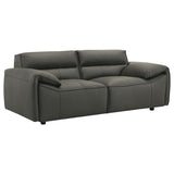 Buxton Top Grain Leather Upholstered Loveseat Graphite | Full | Grey | Graphite | 509505