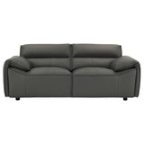 Buxton Top Grain Leather Upholstered Loveseat Graphite | Full | Grey | Graphite | 509505