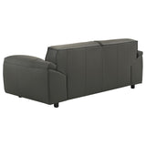 Buxton Top Grain Leather Upholstered Loveseat Graphite | Full | Grey | Graphite | 509505