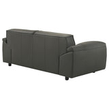 Buxton Top Grain Leather Upholstered Loveseat Graphite | Full | Grey | Graphite | 509505