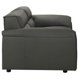 Buxton Top Grain Leather Upholstered Loveseat Graphite | Full | Grey | Graphite | 509505