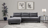 Caspian Upholstered Curved Arm Chaise Sectional Sofa Grey | Grey | 509540