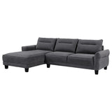 Caspian Upholstered Curved Arm Chaise Sectional Sofa Grey | Grey | 509540