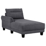 Caspian Upholstered Curved Arm Chaise Sectional Sofa Grey | Grey | 509540
