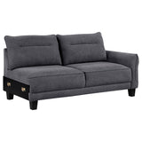 Caspian Upholstered Curved Arm Chaise Sectional Sofa Grey | Grey | 509540