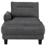 Caspian Upholstered Curved Arm Chaise Sectional Sofa Grey | Grey | 509540