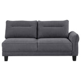 Caspian Upholstered Curved Arm Chaise Sectional Sofa Grey | Grey | 509540
