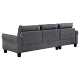 Caspian Upholstered Curved Arm Chaise Sectional Sofa Grey | Grey | 509540