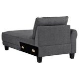 Caspian Upholstered Curved Arm Chaise Sectional Sofa Grey | Grey | 509540