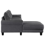 Caspian Upholstered Curved Arm Chaise Sectional Sofa Grey | Grey | 509540