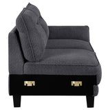 Caspian Upholstered Curved Arm Chaise Sectional Sofa Grey | Grey | 509540