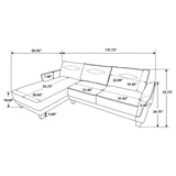 Caspian Upholstered Curved Arm Chaise Sectional Sofa Grey | Grey | 509540