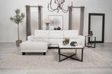 Caspian Upholstered Curved Arm Chaise Sectional Sofa White | White | 509550
