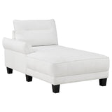 Caspian Upholstered Curved Arm Chaise Sectional Sofa White | White | 509550