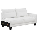 Caspian Upholstered Curved Arm Chaise Sectional Sofa White | White | 509550
