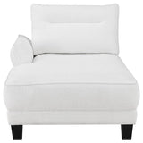 Caspian Upholstered Curved Arm Chaise Sectional Sofa White | White | 509550