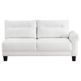 Caspian Upholstered Curved Arm Chaise Sectional Sofa White | White | 509550