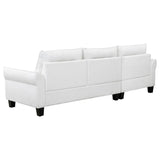 Caspian Upholstered Curved Arm Chaise Sectional Sofa White | White | 509550