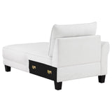 Caspian Upholstered Curved Arm Chaise Sectional Sofa White | White | 509550