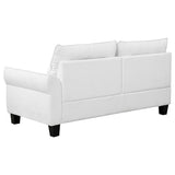 Caspian Upholstered Curved Arm Chaise Sectional Sofa White | White | 509550