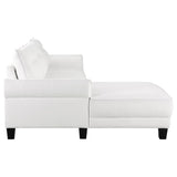 Caspian Upholstered Curved Arm Chaise Sectional Sofa White | White | 509550