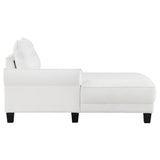 Caspian Upholstered Curved Arm Chaise Sectional Sofa White | White | 509550