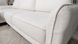 Caspian Upholstered Curved Arm Chaise Sectional Sofa White | White | 509550