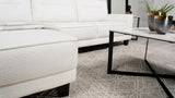 Caspian Upholstered Curved Arm Chaise Sectional Sofa White | White | 509550