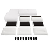 Caspian Upholstered Curved Arm Chaise Sectional Sofa White | White | 509550