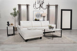 Caspian Upholstered Curved Arm Chaise Sectional Sofa White | White | 509550