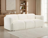 Dorset Fabric Upholstered Round Track Arm Sofa White | Full | White | 509811
