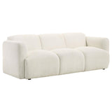 Dorset Fabric Upholstered Round Track Arm Sofa White | Full | White | 509811
