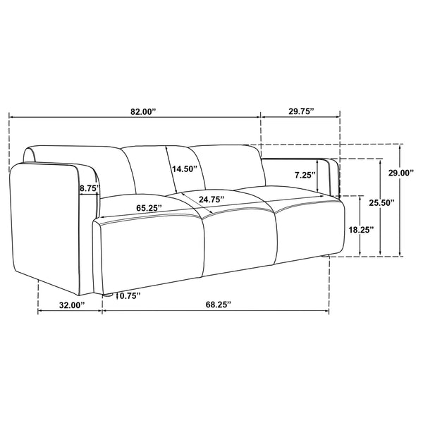 Dorset Fabric Upholstered Round Track Arm Sofa White
