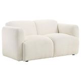 Dorset Fabric Upholstered Round Track Arm Loveseat White | White | 509812