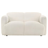 Dorset Fabric Upholstered Round Track Arm Loveseat White | White | 509812
