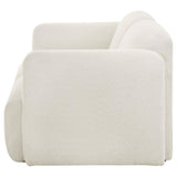 Dorset Fabric Upholstered Round Track Arm Loveseat White | White | 509812