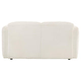 Dorset Fabric Upholstered Round Track Arm Loveseat White | White | 509812