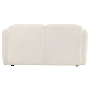 Dorset Fabric Upholstered Round Track Arm Loveseat White