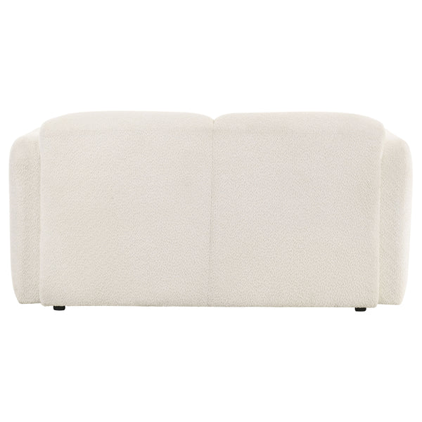 Dorset Fabric Upholstered Round Track Arm Loveseat White