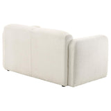 Dorset Fabric Upholstered Round Track Arm Loveseat White | White | 509812