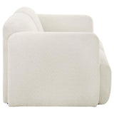 Dorset Fabric Upholstered Round Track Arm Loveseat White | White | 509812