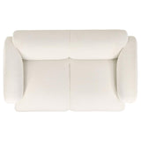 Dorset Fabric Upholstered Round Track Arm Loveseat White | White | 509812