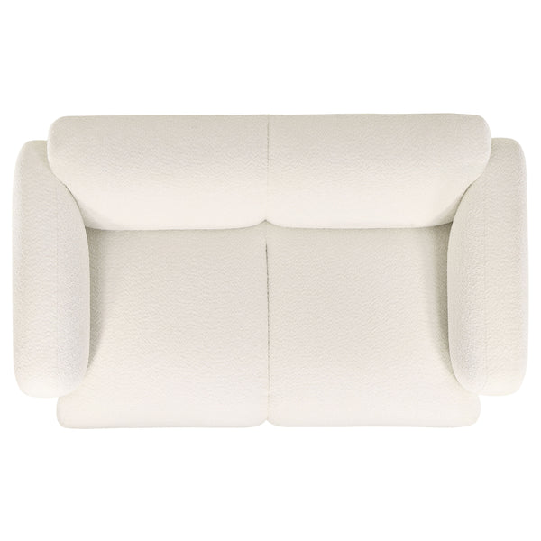 Dorset Fabric Upholstered Round Track Arm Loveseat White