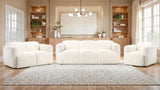 Dorset Fabric Upholstered Round Track Arm Loveseat White | White | 509812