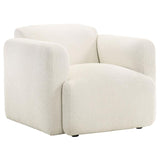 Dorset Fabric Upholstered Round Track Arm Accent Chair White | White | 509813