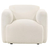 Dorset Fabric Upholstered Round Track Arm Accent Chair White | White | 509813
