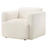 Dorset Fabric Upholstered Round Track Arm Accent Chair White | White | 509813
