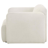 Dorset Fabric Upholstered Round Track Arm Accent Chair White | White | 509813