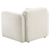 Dorset Fabric Upholstered Round Track Arm Accent Chair White | White | 509813