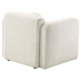 Dorset Fabric Upholstered Round Track Arm Accent Chair White | White | 509813